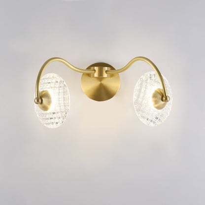 Curved Brass Glass Integrated LED Wall Sconce | Brevica