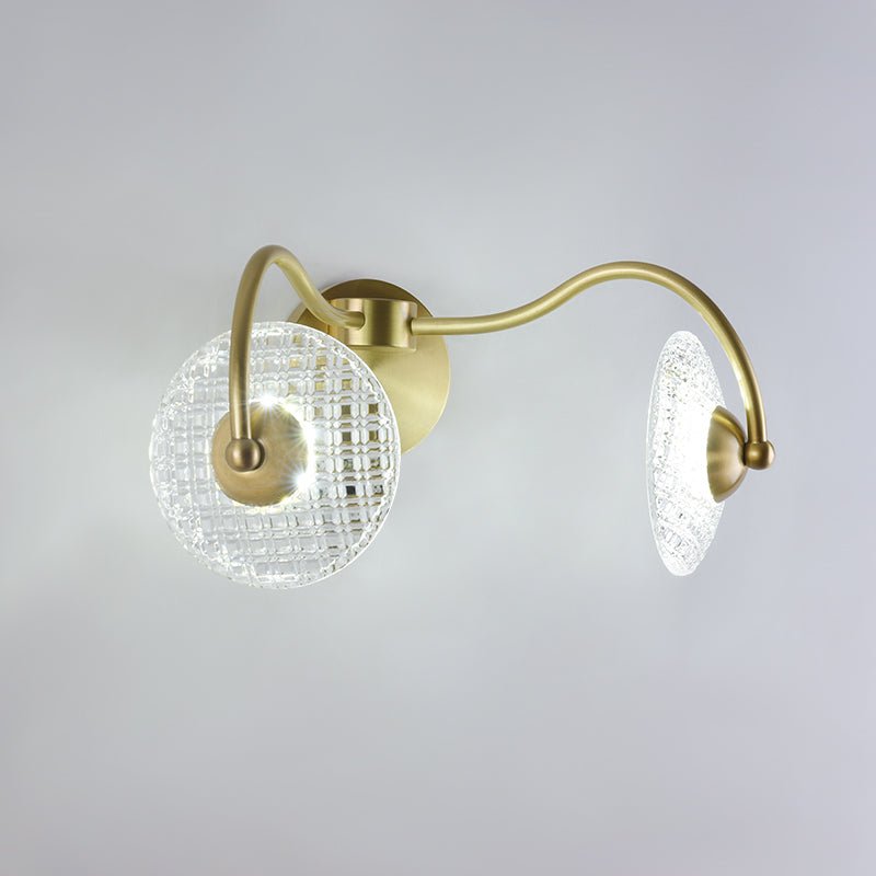 Curved Brass Glass Integrated LED Wall Sconce | Brevica