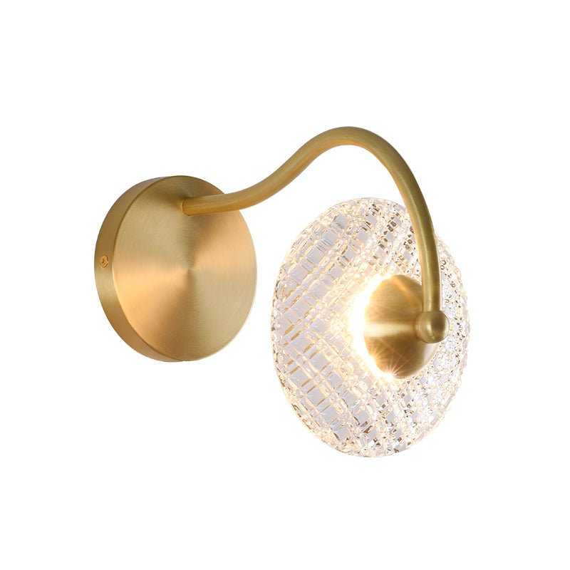 Curved Brass Glass Integrated LED Wall Sconce | Brevica