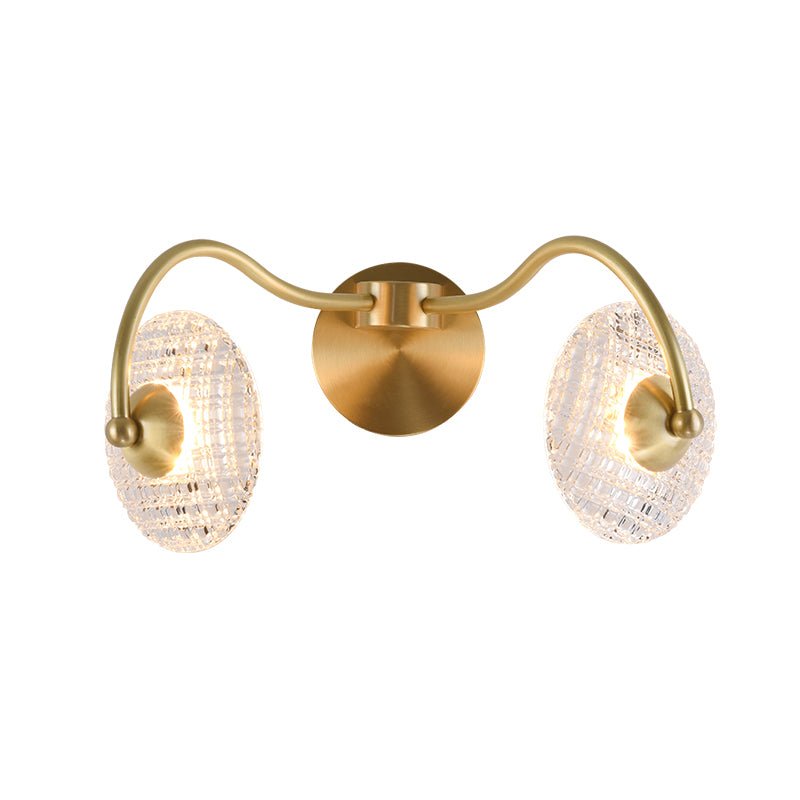 Curved Brass Glass Integrated LED Wall Sconce | Brevica