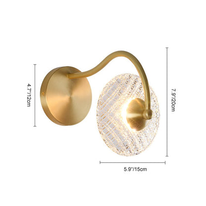 Curved Brass Glass Integrated LED Wall Sconce | Brevica