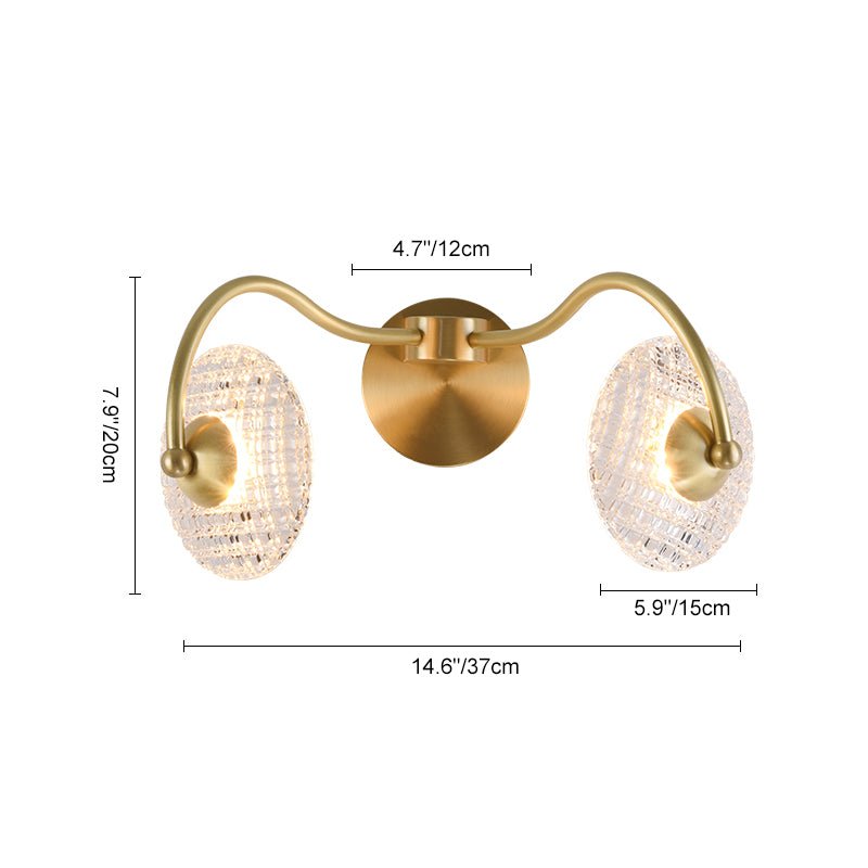 Curved Brass Glass Integrated LED Wall Sconce | Brevica