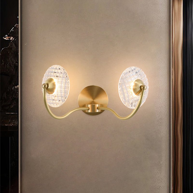 Curved Brass Glass Integrated LED Wall Sconce | Brevica