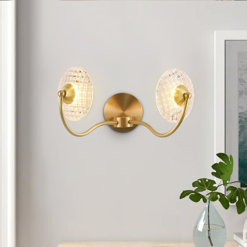 Curved Brass Glass Integrated LED Wall Sconce | Brevica