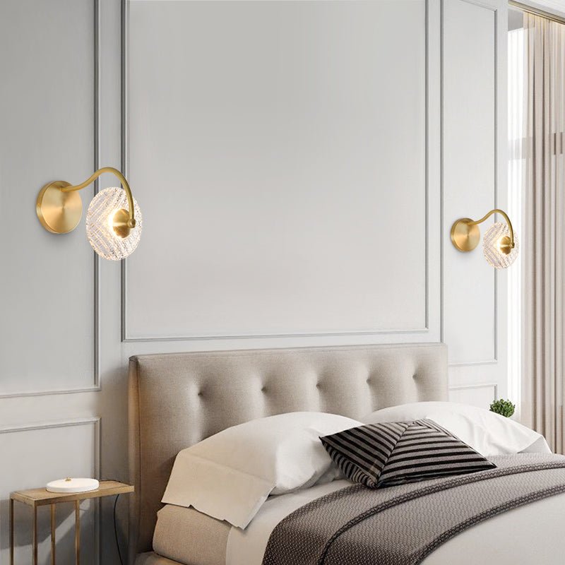 Curved Brass Glass Integrated LED Wall Sconce | Brevica