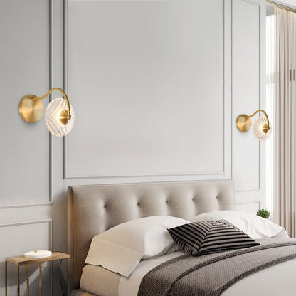 Curved Brass Glass Integrated LED Wall Sconce | Brevica