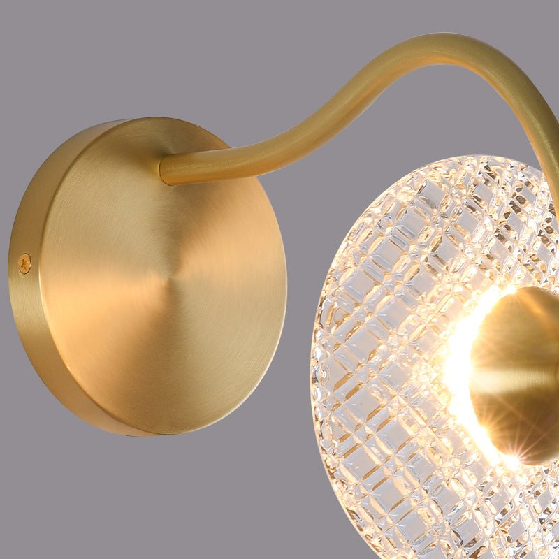 Curved Brass Glass Integrated LED Wall Sconce | Brevica