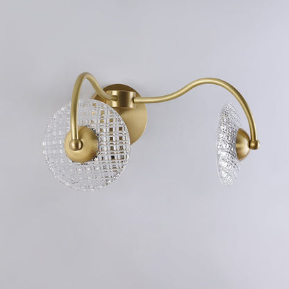 Curved Brass Glass Integrated LED Wall Sconce | Brevica