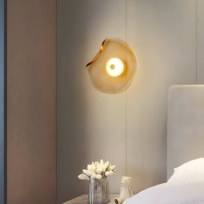 Curved Glass Wall Light in Nordic Japandi Style | Glazia