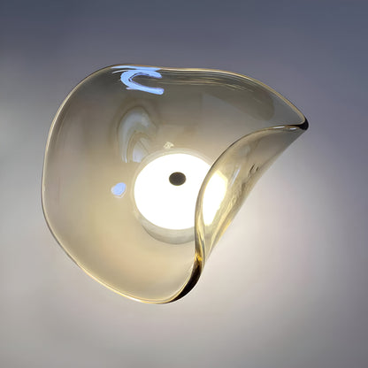 Curved Glass Wall Light in Nordic Japandi Style | Glazia