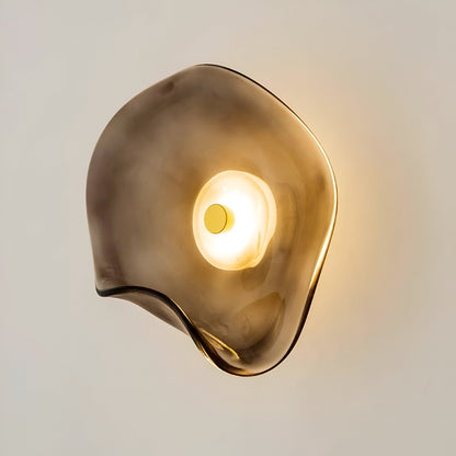 Curved Glass Wall Light in Nordic Japandi Style | Glazia