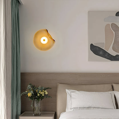Curved Glass Wall Light in Nordic Japandi Style | Glazia