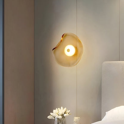 Curved Glass Wall Light in Nordic Japandi Style | Glazia