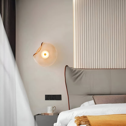 Curved Glass Wall Light in Nordic Japandi Style | Glazia