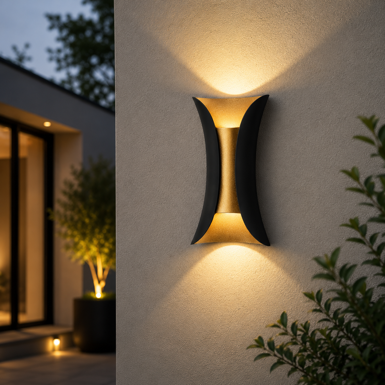 Curved Outdoor LED Wall Light Modern Design | Renvix
