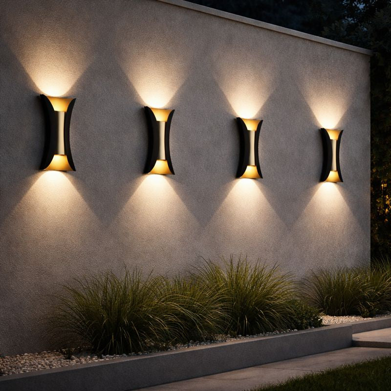 Curved Outdoor LED Wall Light Modern Design | Renvix