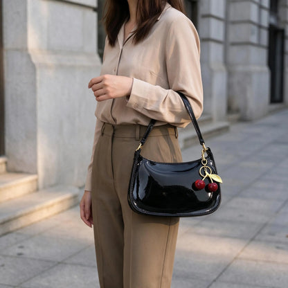 Curved Zipper Shoulder Bag For Women