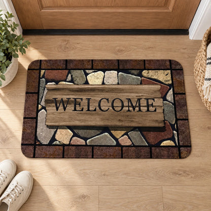 Cushioned Printed Entryway Door Mat