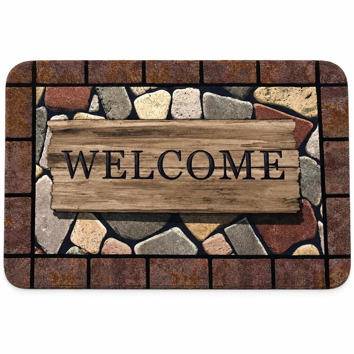 Cushioned Printed Entryway Door Mat