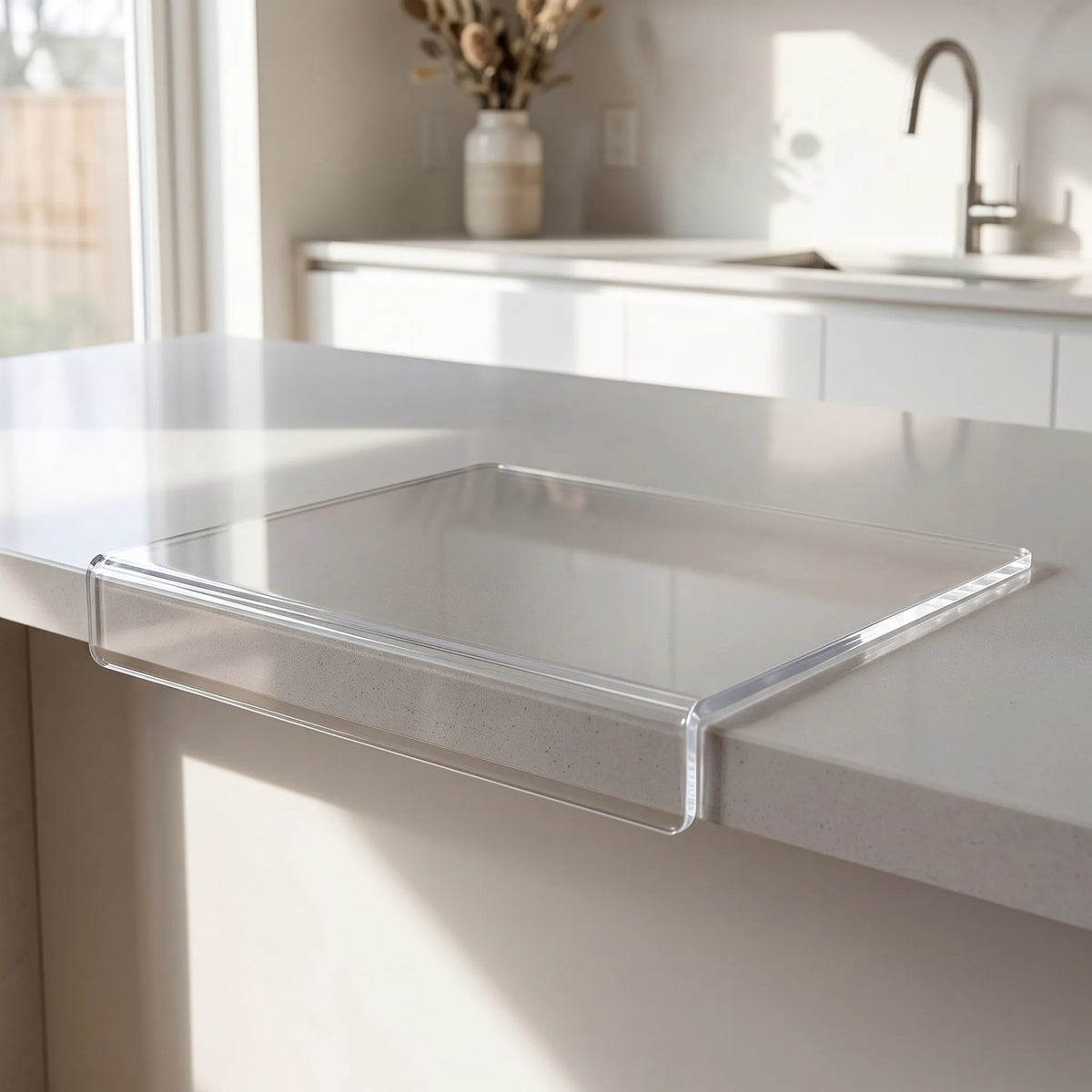 Cutting Board Clear Acrylic with Counter Edge Lip