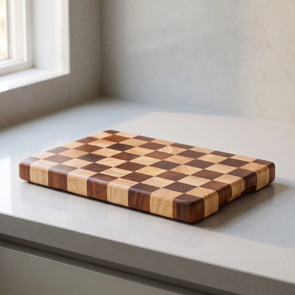 Cutting Board End Grain Butcher Block Checkerboard Design