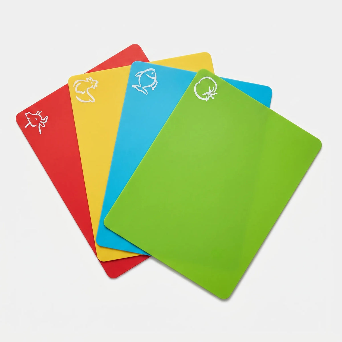 Cutting Board Mats Flexible Colour Coded Set of 4