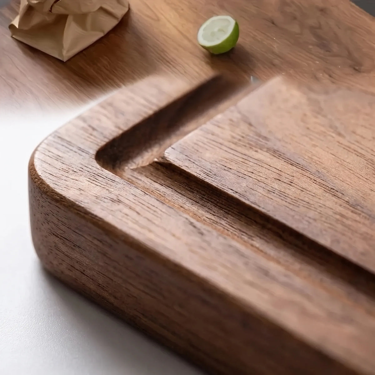 Cutting Board Wooden with Deep Juice Groove