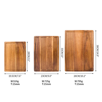 Cutting Board Wooden with Deep Juice Groove