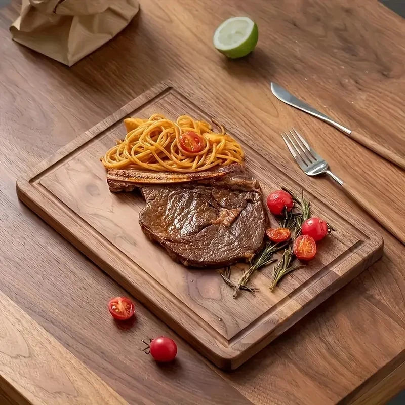 Cutting Board Wooden with Deep Juice Groove