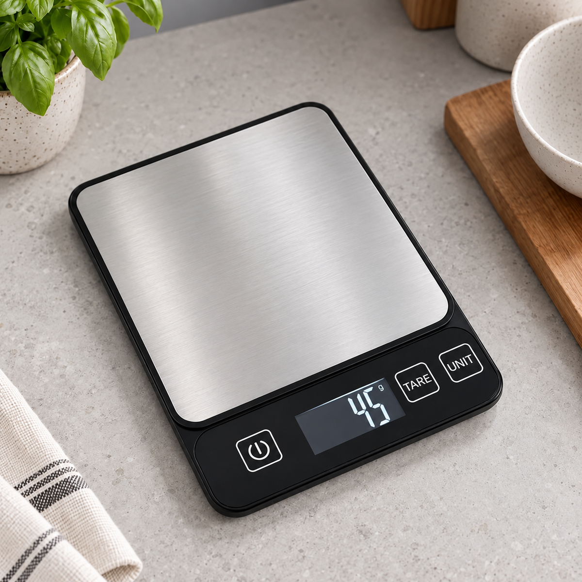 Digital Food Scale with Stainless Steel Platform and Tare Function