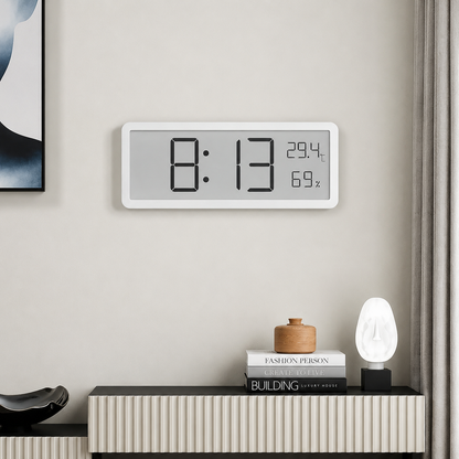 Digital LED Wall Clock Temperature Humidity Display | Calvedo