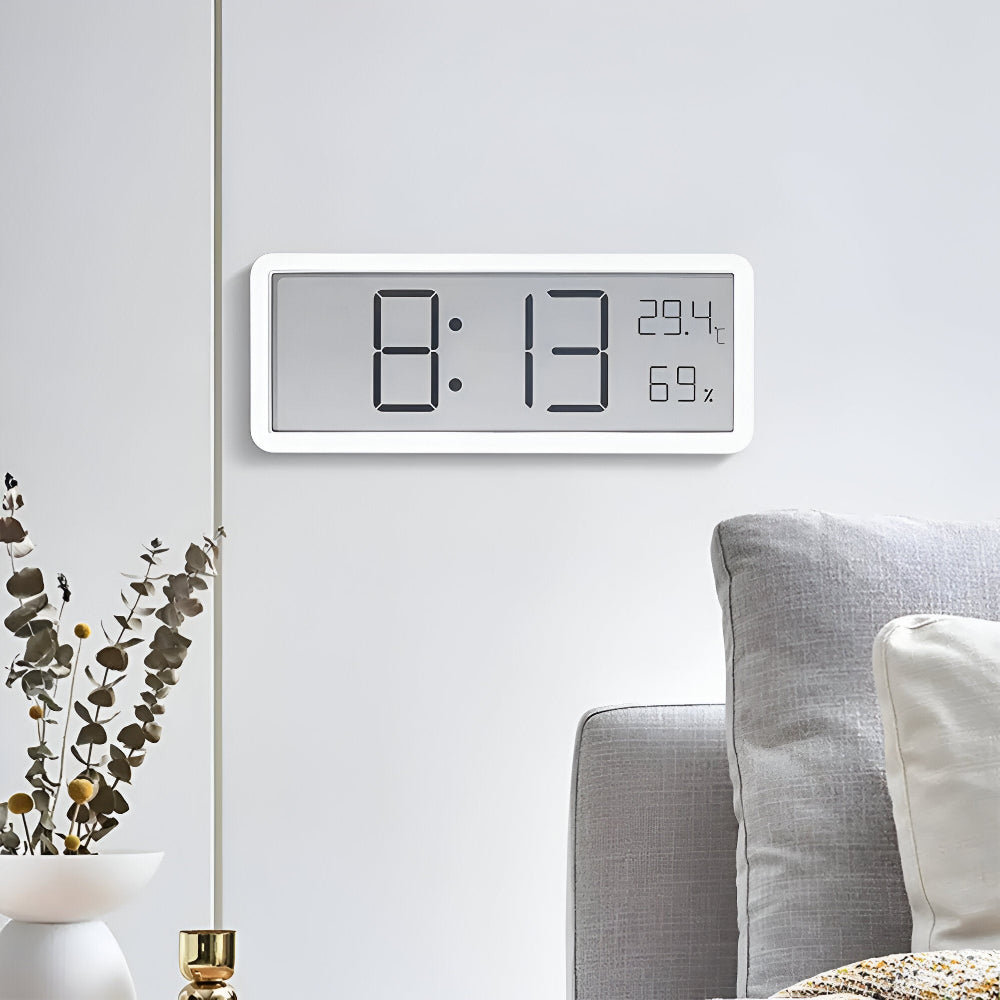 Digital LED Wall Clock Temperature Humidity Display | Calvedo