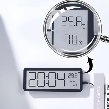 Digital LED Wall Clock Temperature Humidity Display | Calvedo