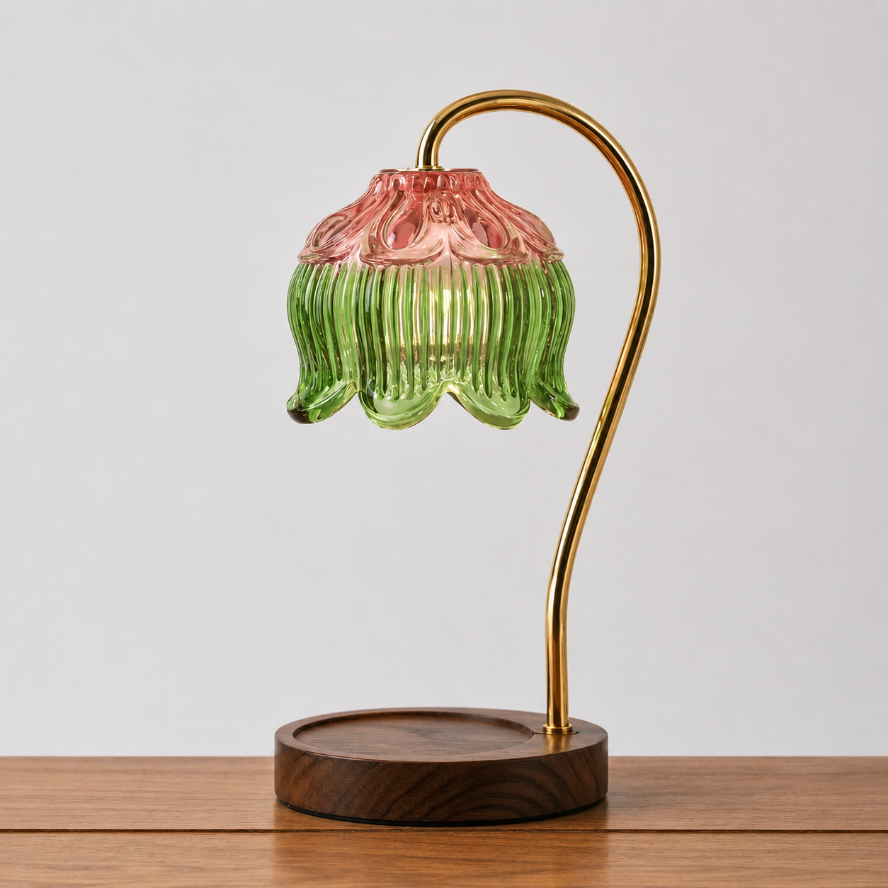 Dimmable Candle Warmer Lamp with Glass Petal Shade