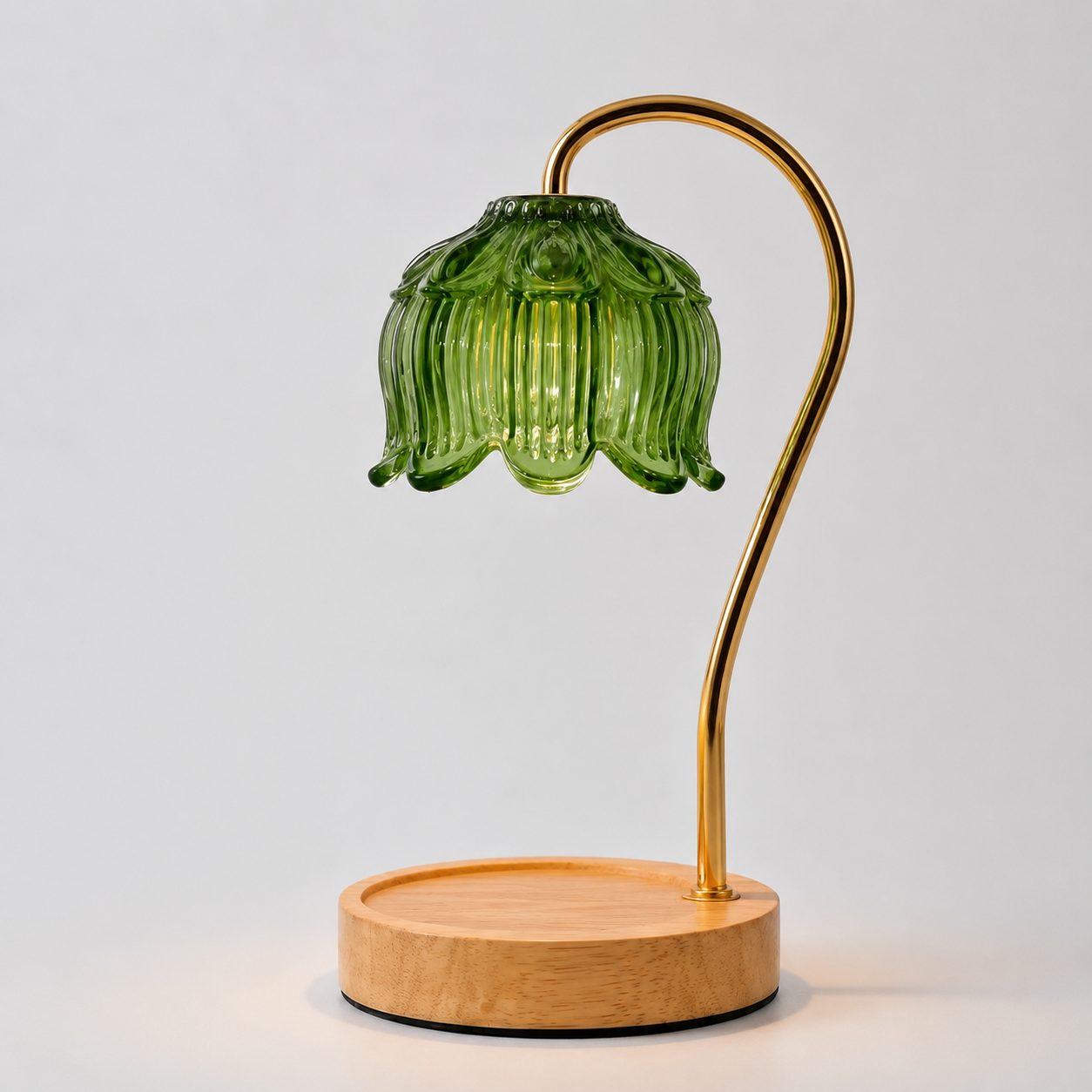 Dimmable Candle Warmer Lamp with Glass Petal Shade