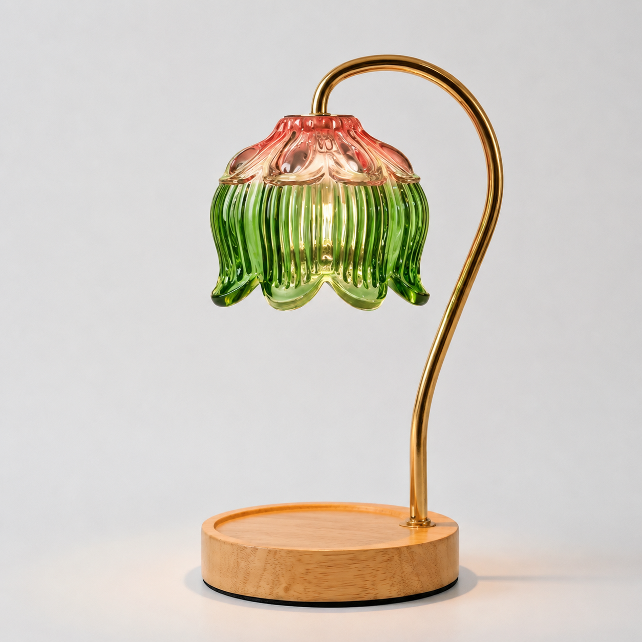Dimmable Candle Warmer Lamp with Glass Petal Shade