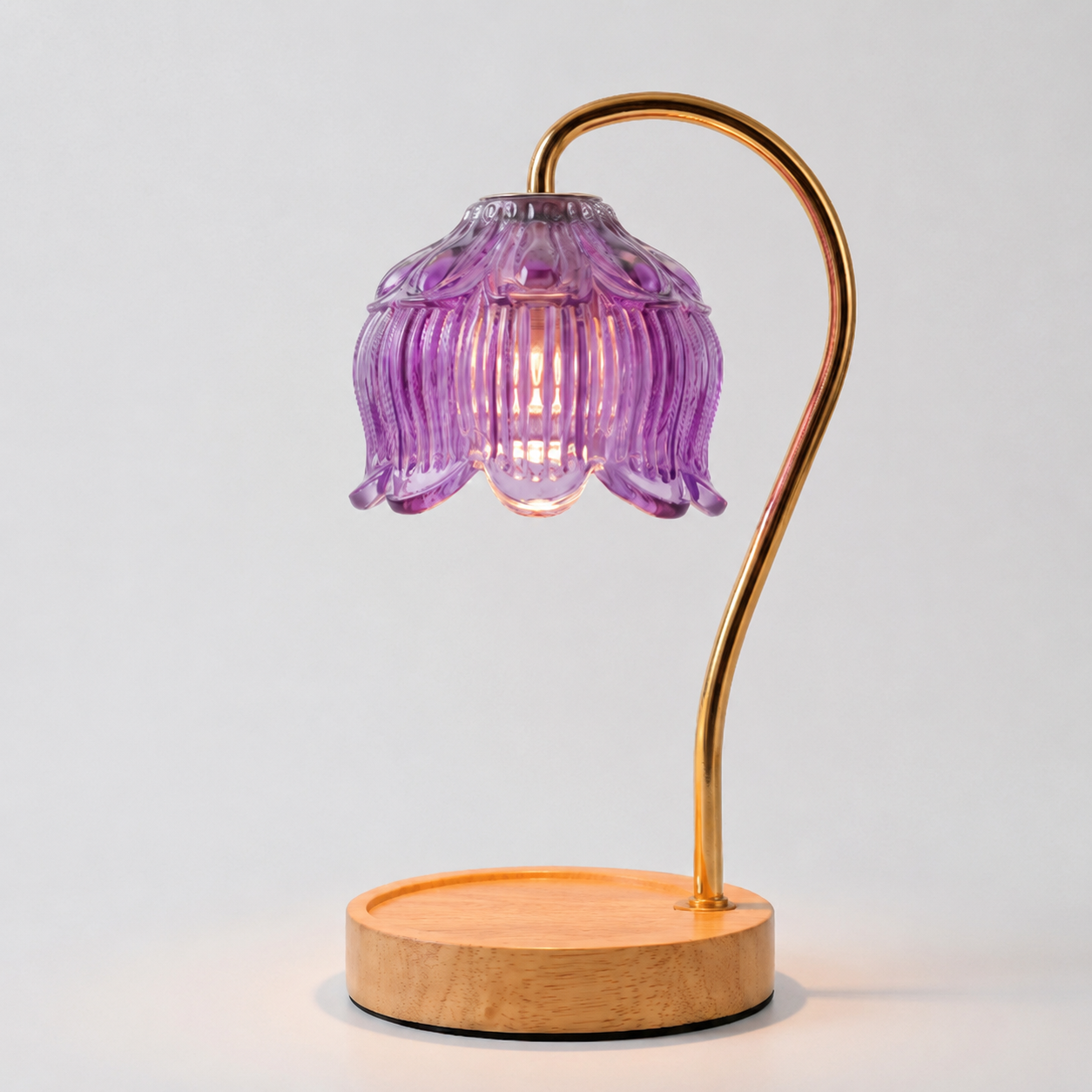 Dimmable Candle Warmer Lamp with Glass Petal Shade