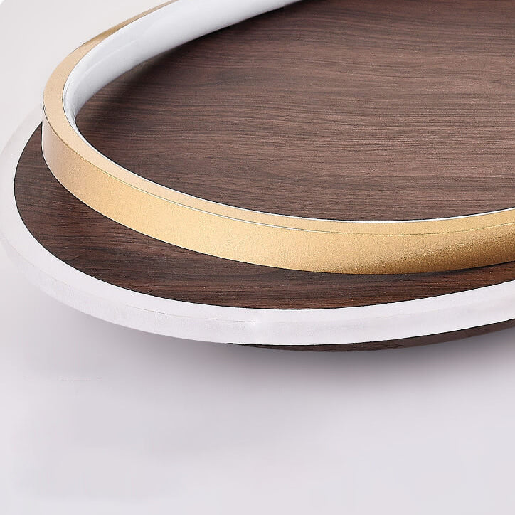 Dimmable LED Ceiling Light Walnut Finish Minimalist | Solvira