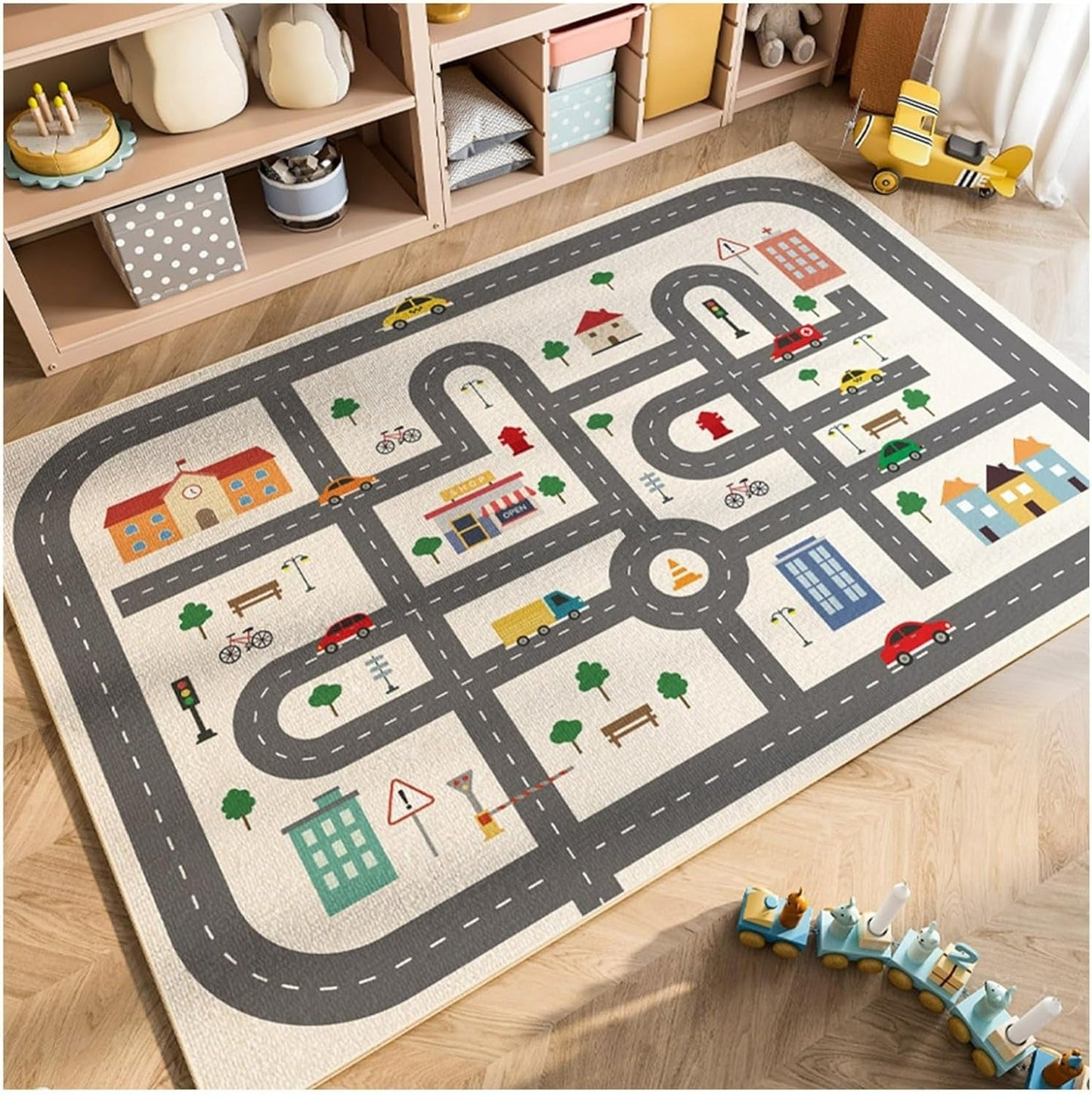 Educational Design Kids Play Mat Anti Slip Polyester | Velmuro