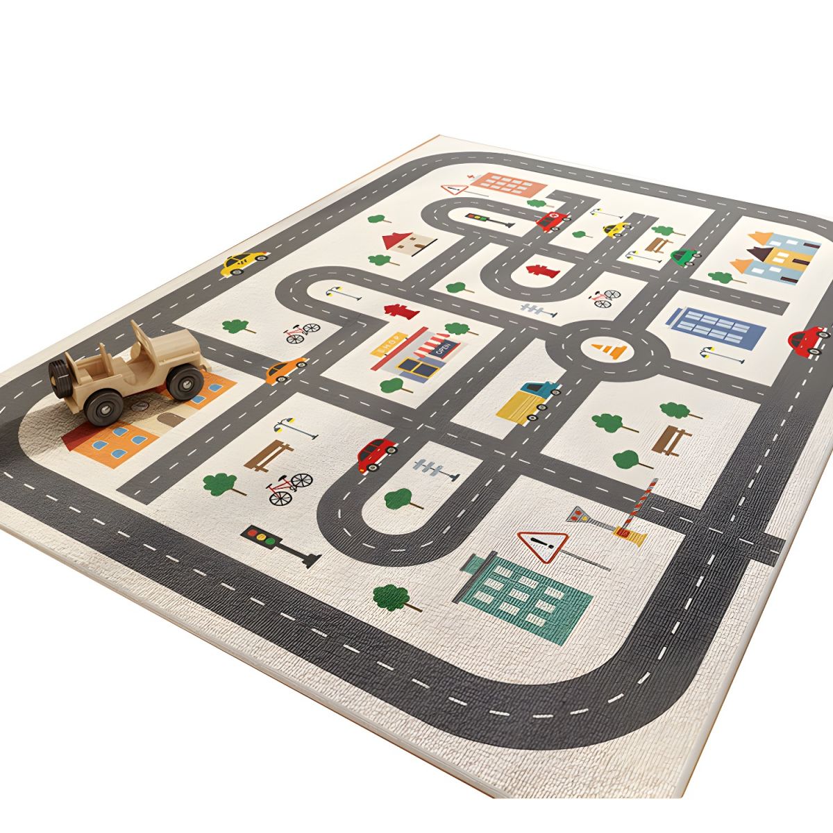 Educational Design Kids Play Mat Anti Slip Polyester | Velmuro