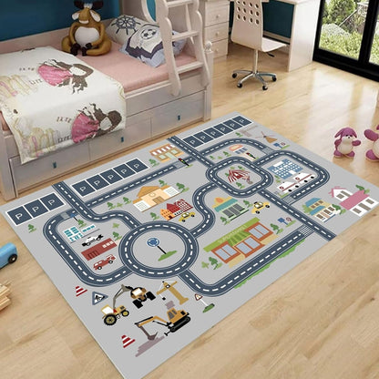 Educational Road Pattern Kids Play Mat Rug Polyester | Tavoral