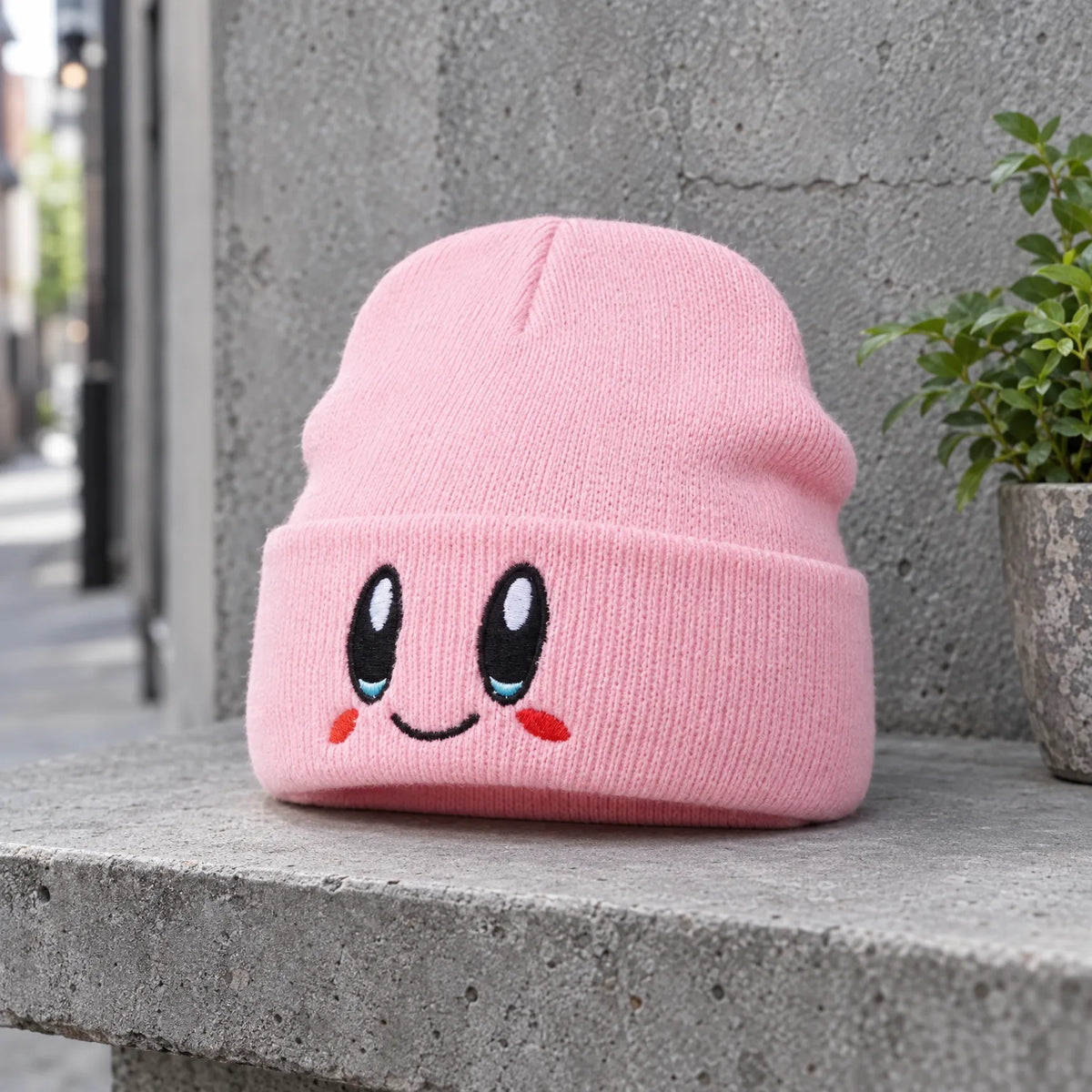Embroidered Face Winter Beanie Toque