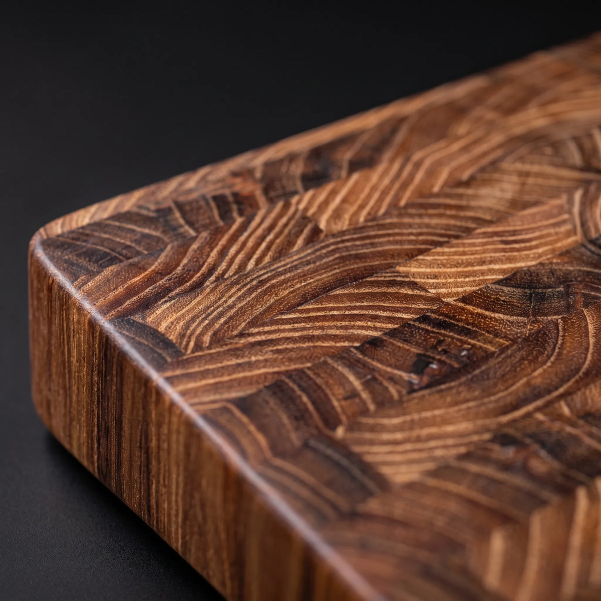 End Grain Wooden Cutting Board with Side Handles