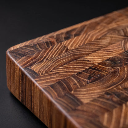 End Grain Wooden Cutting Board with Side Handles