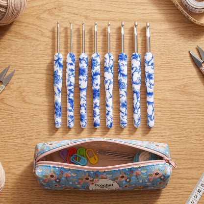 Ergonomic Floral Handle Crochet Hooks Set