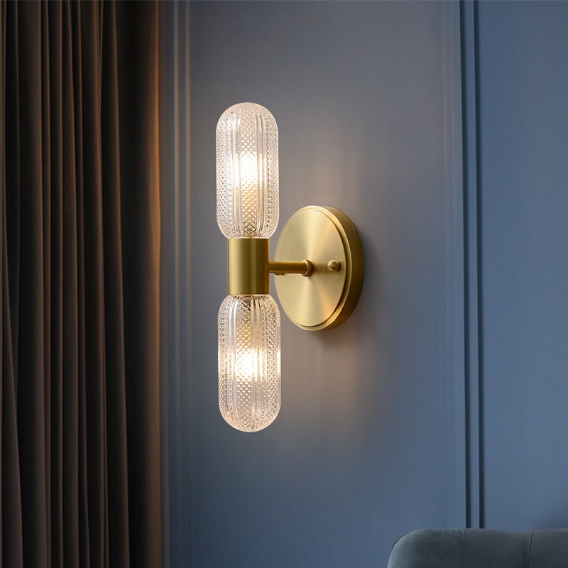 Feather Glass Wall Sconce Brass Finish Modern | Mirelix