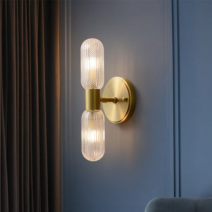 Feather Glass Wall Sconce Brass Finish Modern | Mirelix
