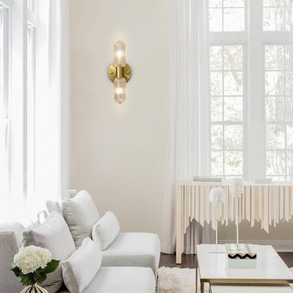 Feather Glass Wall Sconce Brass Finish Modern | Mirelix