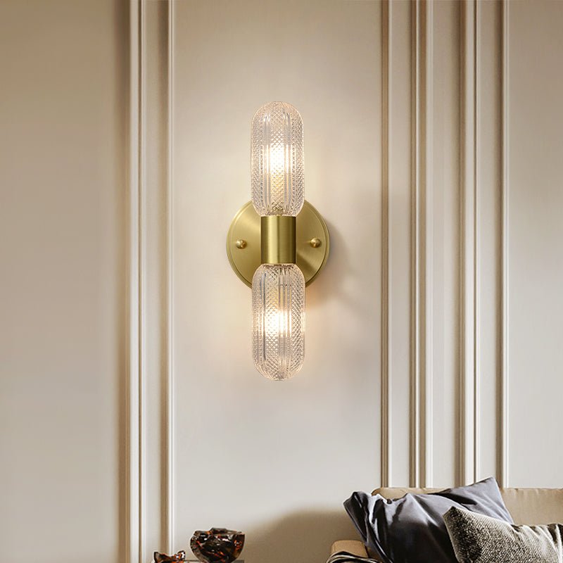 Feather Glass Wall Sconce Brass Finish Modern | Mirelix