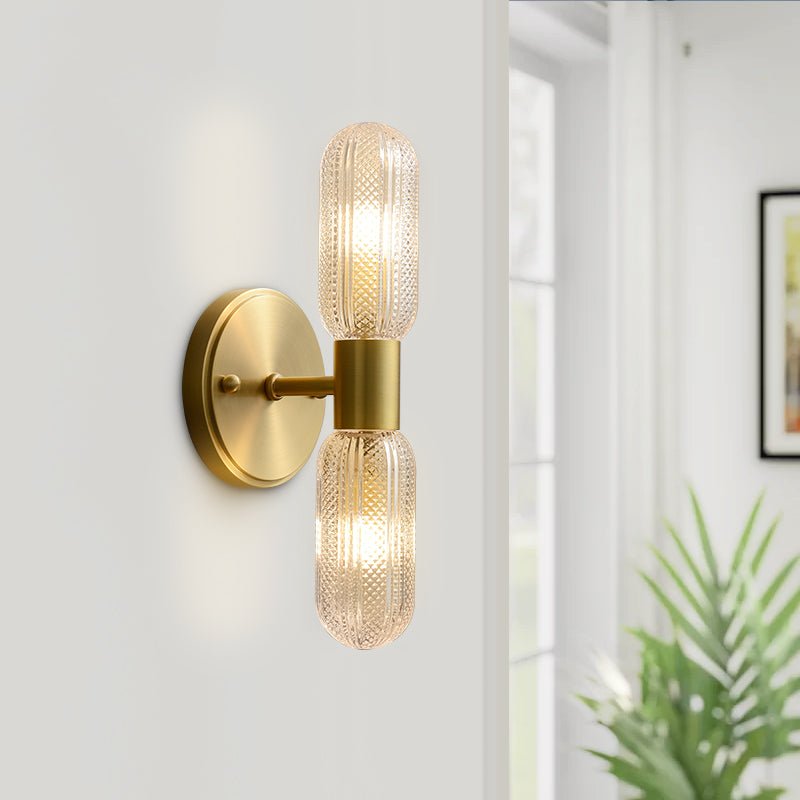 Feather Glass Wall Sconce Brass Finish Modern | Mirelix